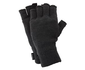 Floso Mens Thinsulate Thermal Fingerless Gloves (3M 40G) (Charcoal) - GL355