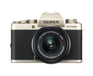Fujifilm X-T100 Digital Cameras with XC 15-45mm f/3.5-5.6 OIS PZ Lens - Champagne Gold
