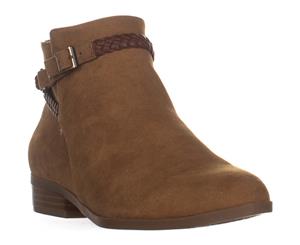 GB35 Franny Zip Up Braided Ankle Boots Caramel