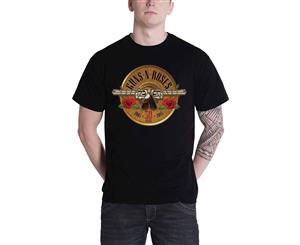 Guns N Roses T Shirt Classic Logo 30Th Anniversary Pistols Official Mens - Black