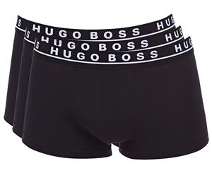Hugo Boss Men's Cotton Stretch Boxer/Trunk 3-Pack - Black
