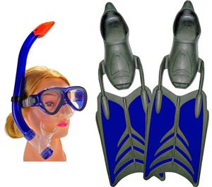 KIDS 4-5 XS Alien Snorkeling Set Blue