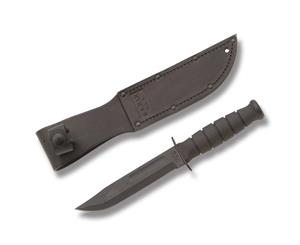 Kabar Ka-Bar Short Black Straight Edge Knife 1256 + Sheath