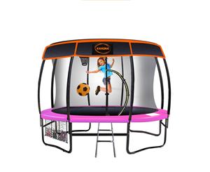 Kahuna Trampoline 10 ft with Basket ball set and Roof - Pink
