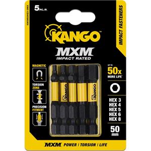 Kango 50mm HEX Impact MXM Fasteners - Mixed 5 Pack