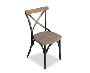 Loft Outdoor Teak Timber And Aluminium Dining Chair - Raw Teak Timber with Ash Grey - Outdoor Teak Chairs