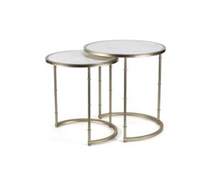 MARBLE CRESCENT SIDE TABLE SET