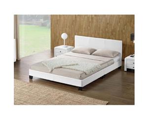 MONICA PU leather double bed frame-White - 1020738
