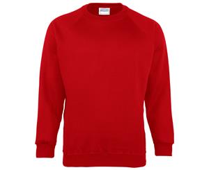 Maddins Kids Unisex Coloursure Crew Neck Sweatshirt / Schoolwear (Pack Of 2) (Red) - RW6862