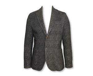 Men's Circolo 1901 Semi Structured Jacket In Brown Herringbone