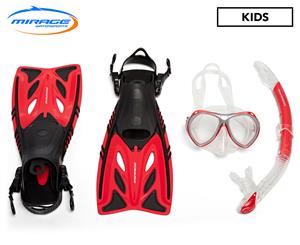 Mirage Crystal Junior Mask Snorkel & Fin Set - Red