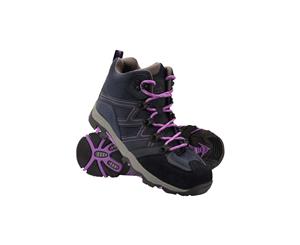 Mountain Warehouse Boys Durable Boots with Mesh Upper and Hardwearing Outsole - Dark Purple