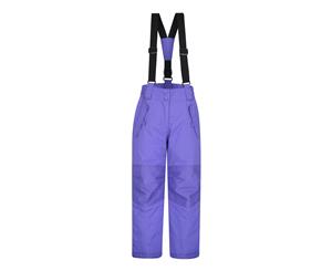 Mountain Warehouse Girls Ski Pants Snowproof Fabric with Part Elasticated Waist - Light Purple
