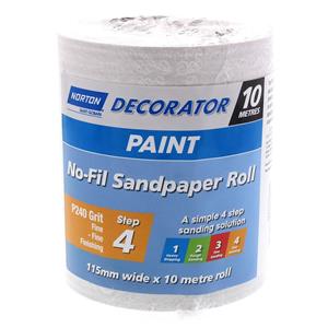 Norton 115mm x 10m 240-Grit Paint No-Fil Sandpaper Roll A239