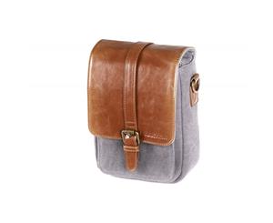 PRAKTICA Heritage Binocular Shoulder Case Bag Grey/Tan Canvas & PU Leather