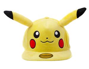 Pokemon Baseball Cap Pikachu With Ears Official Nintendo Yellow Snapback - Multi