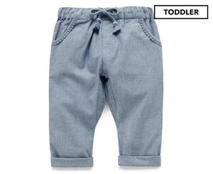 Purebaby Toddler Chambray Slouch Pants - Mid Blue Chambray