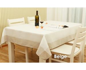 Rectangle Tablecloth Dining Party Picnic Table Cloth Cover 150x230cm Check Beige