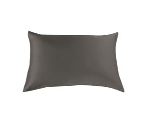 Royal Comfort Silk Pillow Cases & Goose Feather Pillow Pack Charcoal