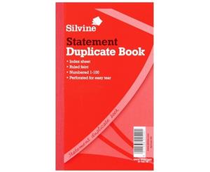 Silvine Duplicate Large Feint 200 Sheets Statement Book (Pack Of 6) (White) - SG13687