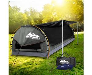 Weisshorn Double Swag Camping Swags Canvas Free Standing Dome Tent Bag Grey Holiday