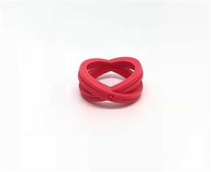 Women's QALO Wedding Ring - Crossover - Coral