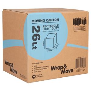 Wrap & Move 26L Light Duty Rectangular Moving Carton