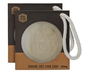 2 x Urbane Mess Grit Man Soap Oatmeal & Black Pepper 200g
