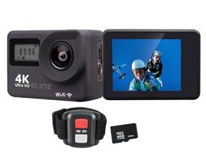 2.0 Sports Action Camera 4K/30FPS Touch Screen Dual UHD 16MP Remote Control 32GB