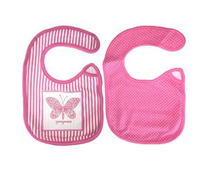 2Pcs Pink Baby Infant Cotton Bib Butterfly/Gorgeous/Striped/Polka Dots/Girl/Boy