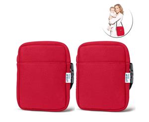 2x Avent Neoprene ThermaBag Warmer Baby Bottle Insulated/Thermo Bag Hot/Cold Red