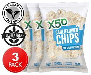 3 x X50 Cauliflower Chips Sea Salt 60g