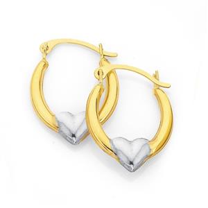 9ct Gold Two Tone Creole Earrings