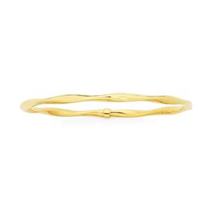 9ct Gold on Silver 65mm Twist Bangle