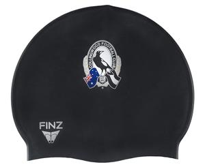 AFL Collingwood Magpies Silicone Swimming Cap - Black