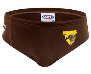 AFL Men's Hawthorn Racer Swimwear - Chocolate