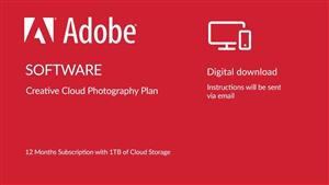 Adobe Creative Cloud Photography Plan with 1TB of Cloud Storage Digital Download - 12 Months Subscription