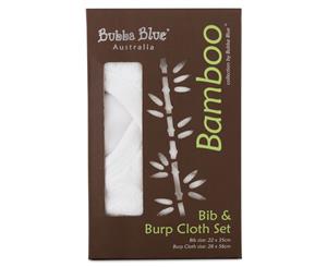 Bubba Blue Bib & Burp Cloth Set - Optical White