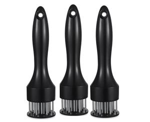 Catzon 3 Packs Meat Tenderizer Tool Profession Kitchen Gadgets Jacquard 21 Blades Stainless Meat Tenderizers-Black