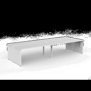 CeVello 1800 x 600mm White Four User Double Sided Desk