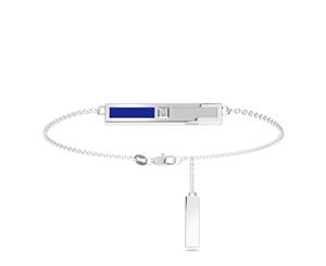 Chelsea FC Diamond Link Bracelet For Women In Sterling Silver Design by BIXLER - Sterling Silver