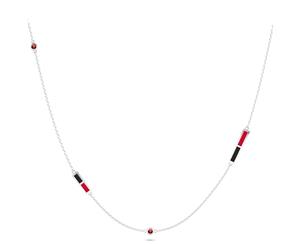Chicago Blackhawks Ruby Chain Necklace For Women In Sterling Silver Design by BIXLER - Sterling Silver