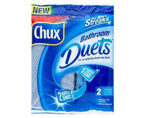 Chux Bathroom Duets Microfibre Cloths 2pk