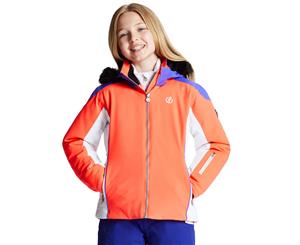 Dare 2b Girls Vast Water Repellent Hooded Ski Coat Jacket - FieryC/SmPur