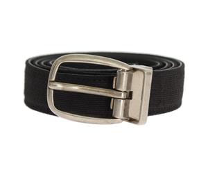 Dolce & Gabbana Black Linen Leather Belt