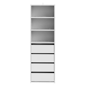 Flexi Storage White 3 Shelf 4 Drawer Built In Wardrobe Unit
