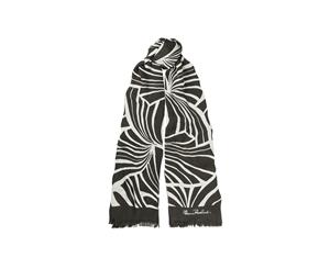 Florence Broadhurst Japanese Fan Scarf With Deep Charcoal Colourway