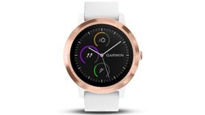 Garmin Vivoactive 3 GPS Smart Watch with Activity Tracking - Rose Gold with White Silicone Band