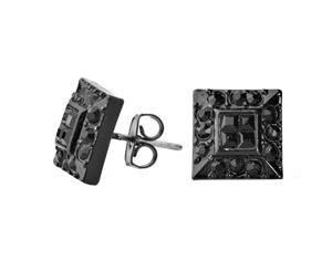 Iced Out Bling Earrings Box - HOT SQUARE black - Black