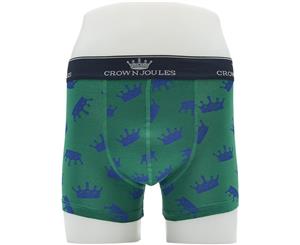 Joules Mens Crown Joules Super Soft Cotton Boxer Shorts - Green Crown